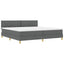 LED Box Spring Bed med hovedgærde Mørkegrå 200 x 200 cm Stof