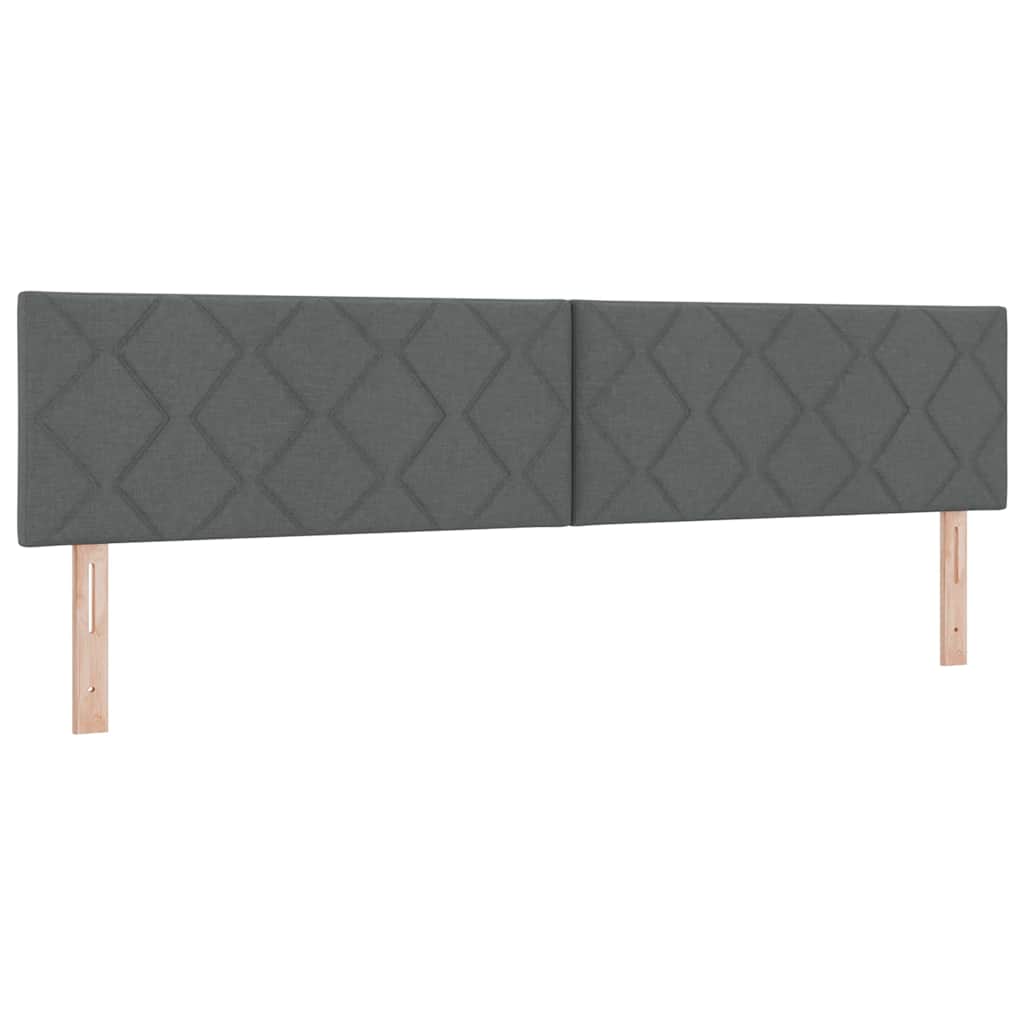 LED Box Spring Bed med hovedgærde Mørkegrå 200 x 200 cm Stof