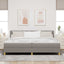 LED Box Spring Bed med hovedgærde Gråbrun 200 x 200 cm Stof