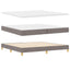 LED Box Spring Bed med hovedgærde Gråbrun 200 x 200 cm Stof