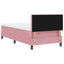 LED Box Spring Bed med madras med LED Lyserød 90 x 200 cm Fløjl