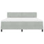 LED Box Spring Bed med madras Lysegrå 180 x 200 cm Fløjl