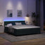 LED Box Spring Bed med madras Mørkegrøn 180 x 200 cm Fløjl