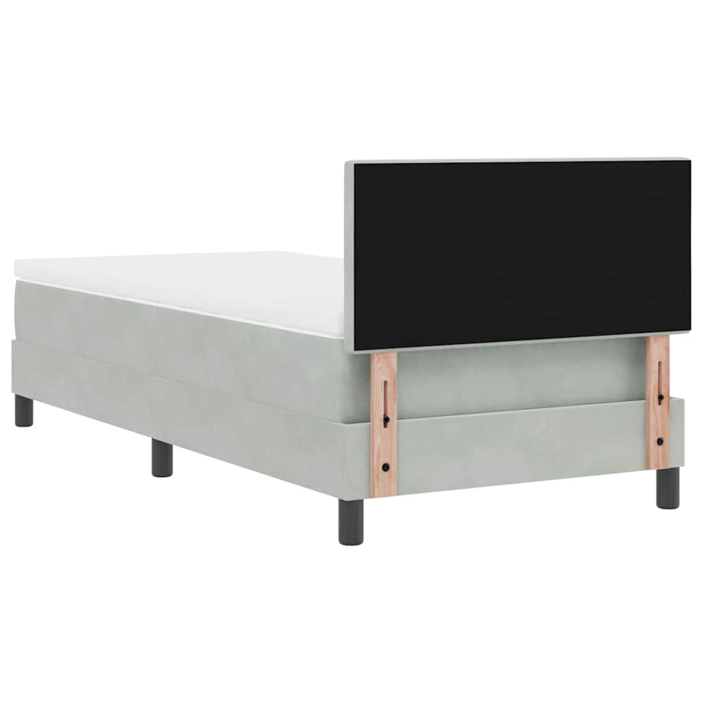 LED Box Spring Bed med hovedgærde Lysegrå 80 x 200 cm Fløjl