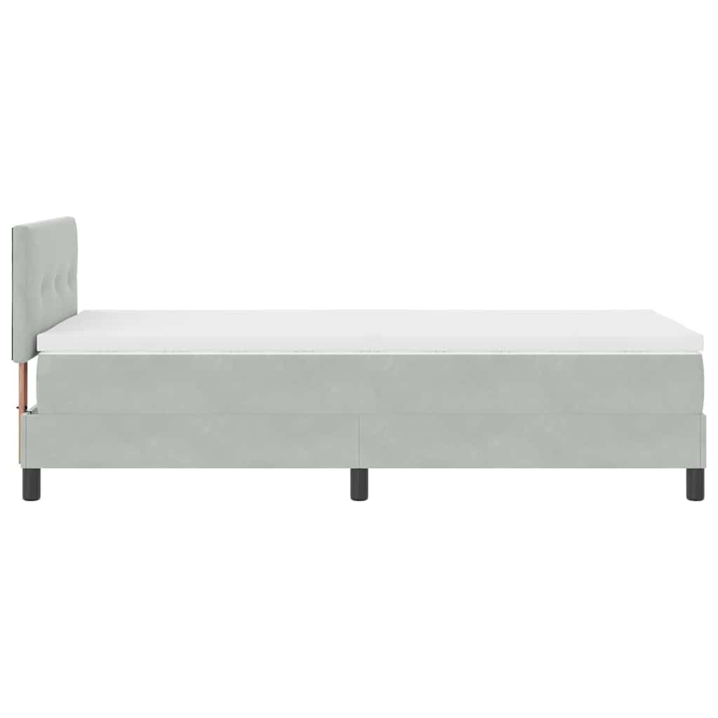 LED Box Spring Bed med hovedgærde Lysegrå 80 x 200 cm Fløjl