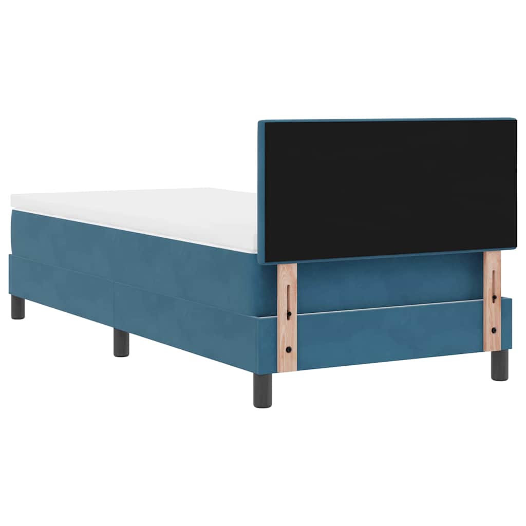 LED Box Spring Bed med hovedgærde Mørk blå 80 x 200 cm Fløjl