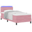 LED Box Spring Bed med hovedgærde Lyserød 80 x 200 cm Fløjl