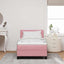 LED Box Spring Bed med hovedgærde Lyserød 90 x 200 cm Fløjl