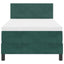 LED Box Spring Bed med hovedgærde Mørkegrøn 100 x 200 cm Fløjl