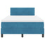 LED Box Spring Bed med hovedgærde Blå 120 x 190 cm Fløjl