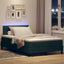LED Box Spring Bed med hovedgærde Mørkegrøn 120 x 200 cm Fløjl