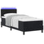 LED Box Spring Bed med hovedgærde Sort 80 x 200 cm Fløjl