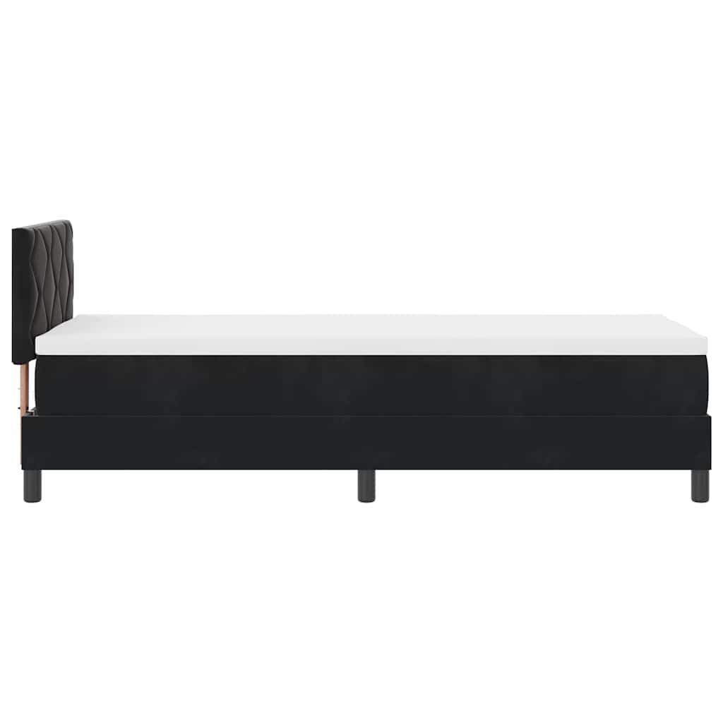 LED Box Spring Bed med hovedgærde Sort 80 x 200 cm Fløjl