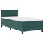 LED Box Spring Bed med hovedgærde Mørkegrøn 100 x 200 cm Fløjl