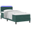 LED Box Spring Bed med hovedgærde Mørkegrøn 100 x 200 cm Fløjl