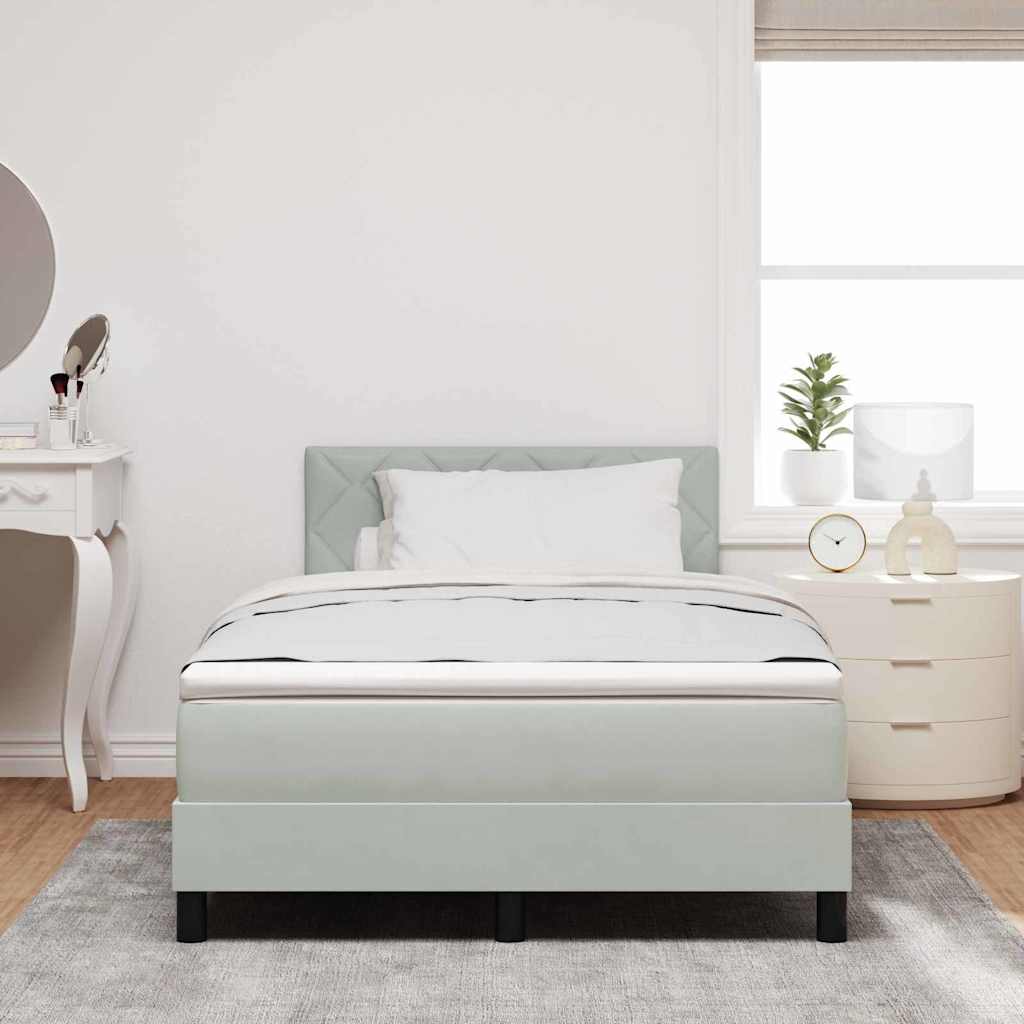 LED Box Spring Bed med hovedgærde Lysegrå 120 x 200 cm Fløjl