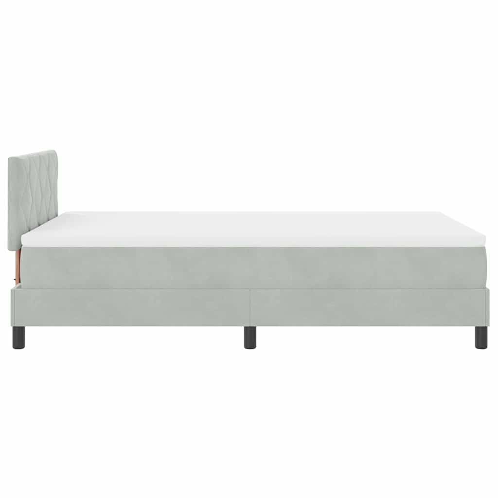 LED Box Spring Bed med hovedgærde Lysegrå 120 x 200 cm Fløjl