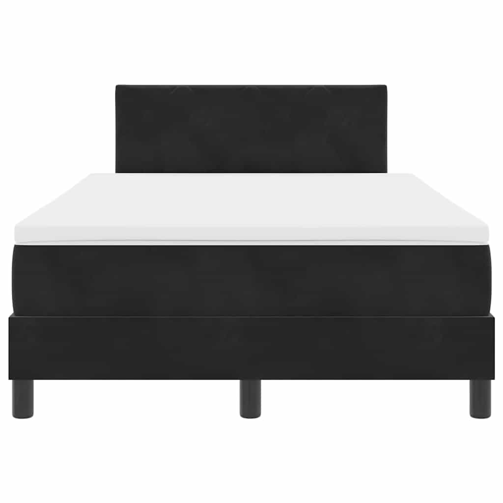 LED Box Spring Bed med hovedgærde Sort 120 x 200 cm Fløjl