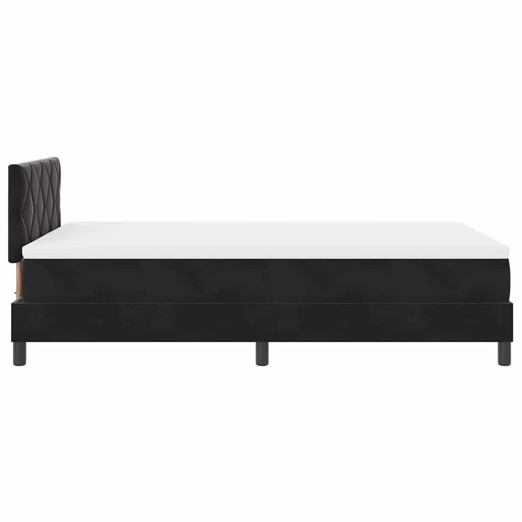 LED Box Spring Bed med hovedgærde Sort 120 x 200 cm Fløjl
