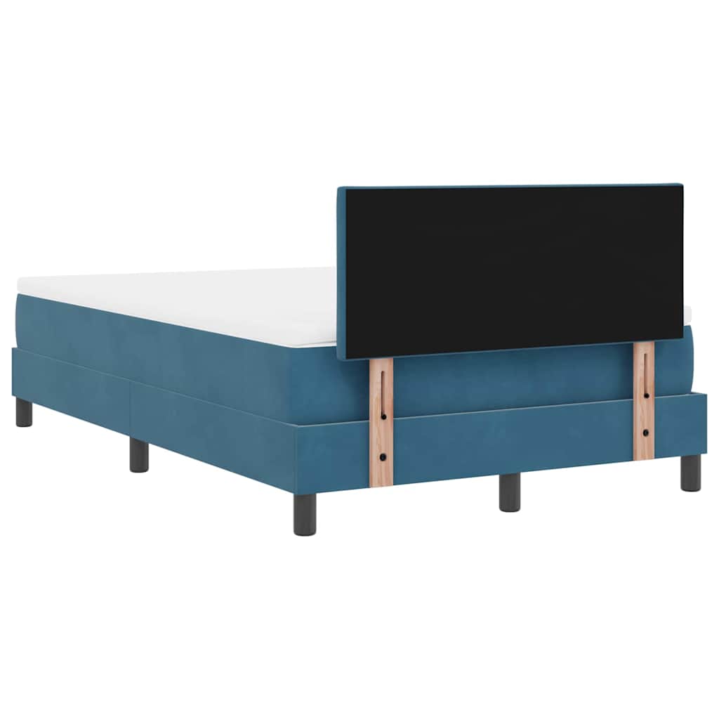 LED Box Spring Bed med hovedgærde Mørk blå 120 x 200 cm Fløjl