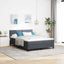 LED Box Spring Bed med hovedgærde Mørkegrå 160 x 200 cm Fløjl