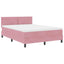 LED Box Spring Bed med hovedgærde Lyserød 160 x 200 cm Fløjl