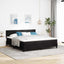 LED Box Spring Bed med hovedgærde Sort 180 x 200 cm Fløjl