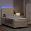 Box spring seng med madras med LED Creme 80 x 200 cm Stof