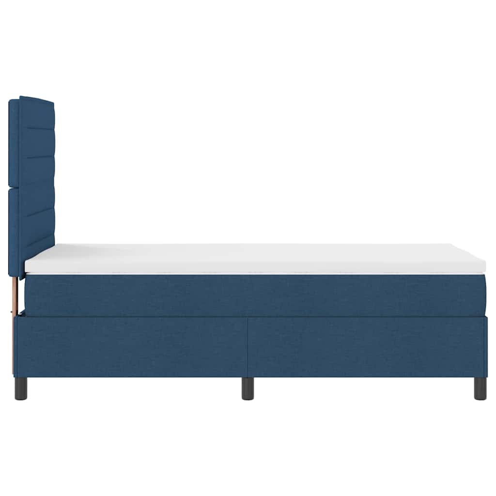 Box spring seng med madras med LED Blå 80 x 200 cm Stof