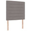 Box spring seng med LED-lysstrimler Gråbrun 90 x 190 cm Stof