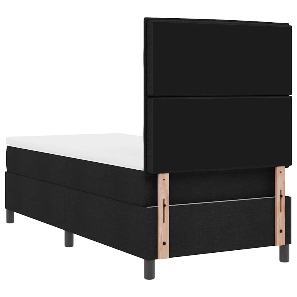Box spring seng med madras med LED Sort 100 x 200 cm Stof