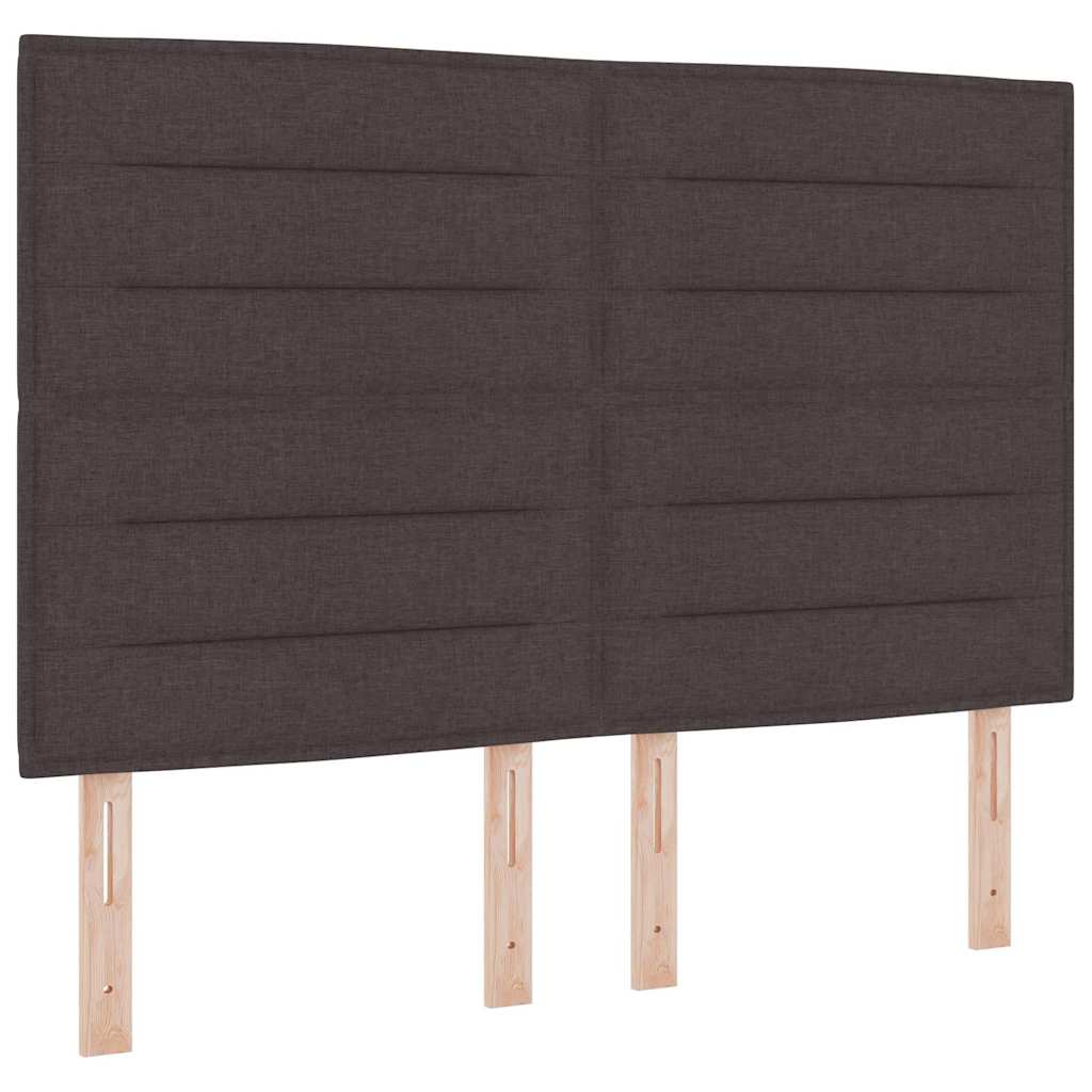 Box spring seng med madras med LED Mørkebrun 140 x 190 cm Stof