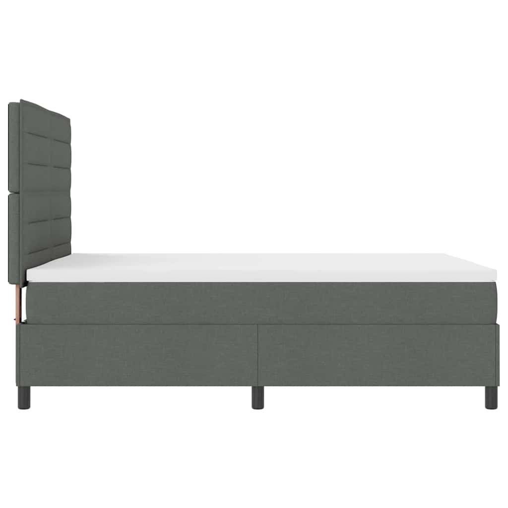 Box spring seng med madras med LED Mørkegrå 160 x 200 cm Stof