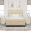 Box spring seng med madras med LED Creme 160 x 200 cm Stof