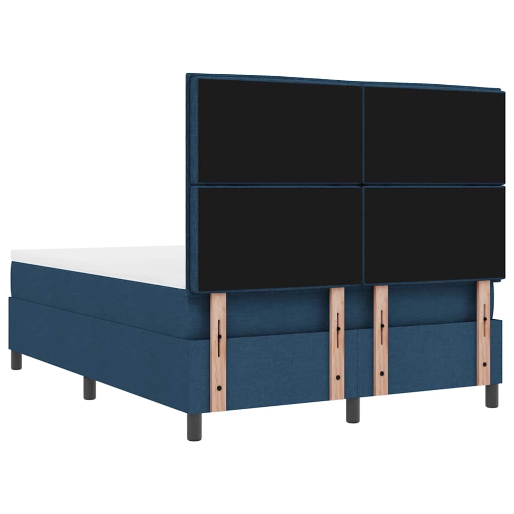 Box spring seng med madras med LED Blå 160 x 200 cm Stof