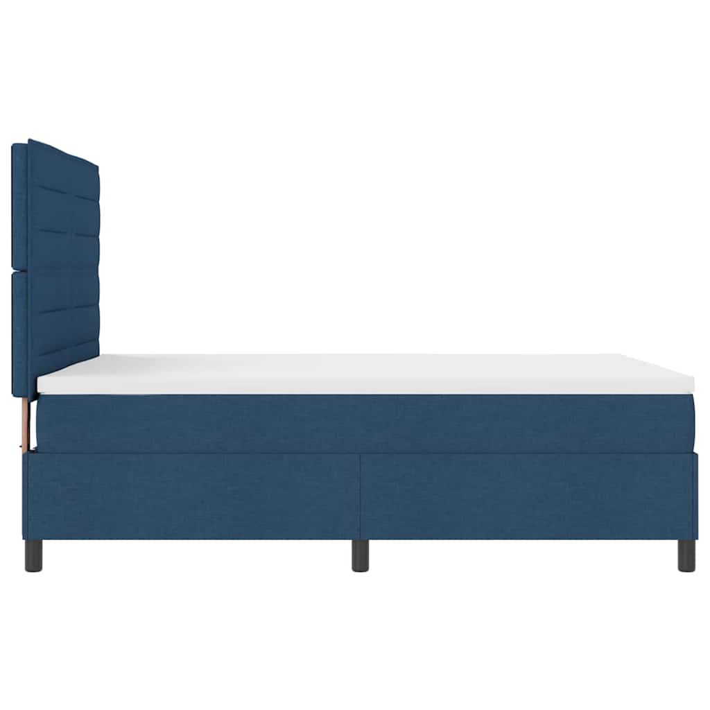 Box spring seng med madras med LED Blå 160 x 200 cm Stof