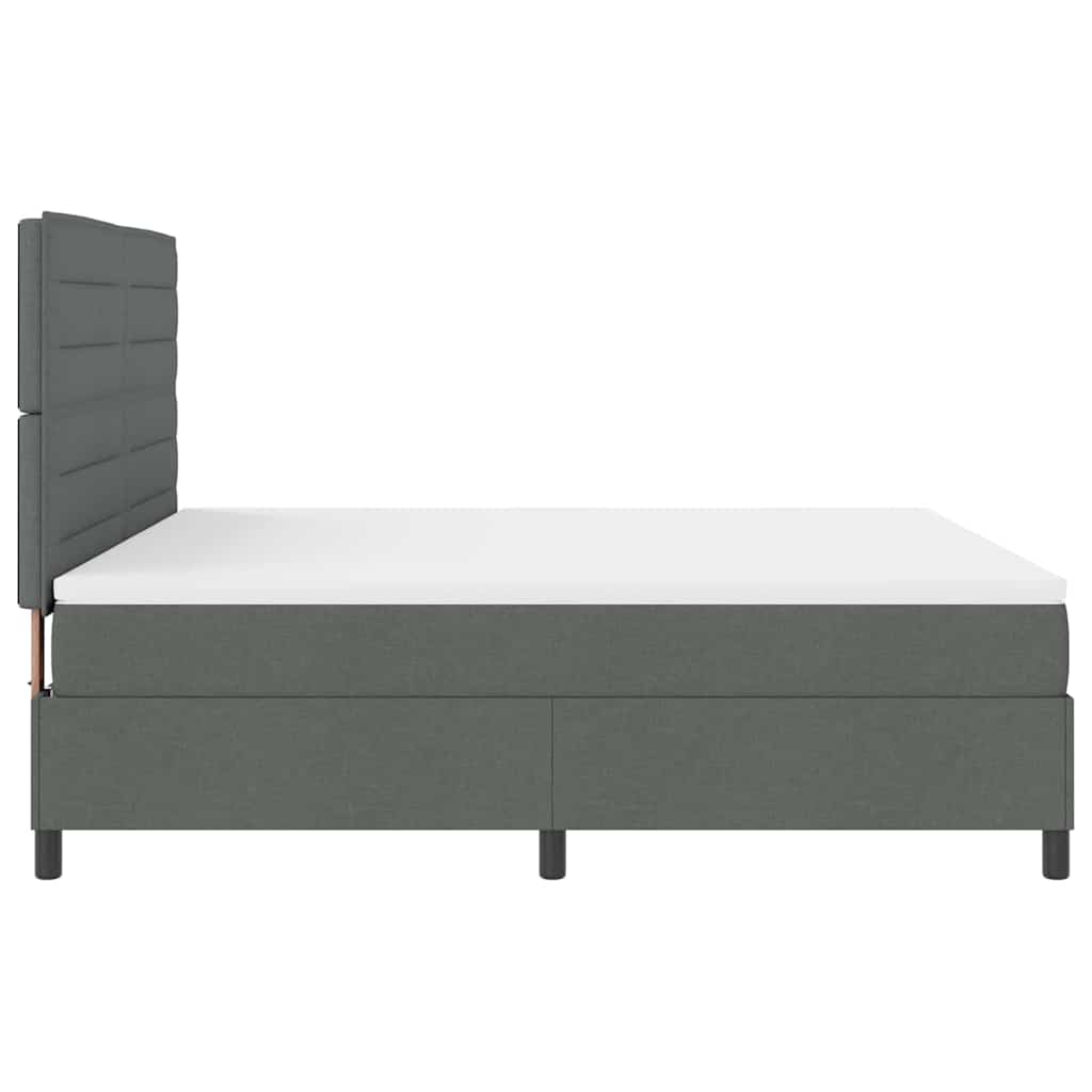 Box spring seng med madras med LED Mørkegrå 180 x 200 cm Stof