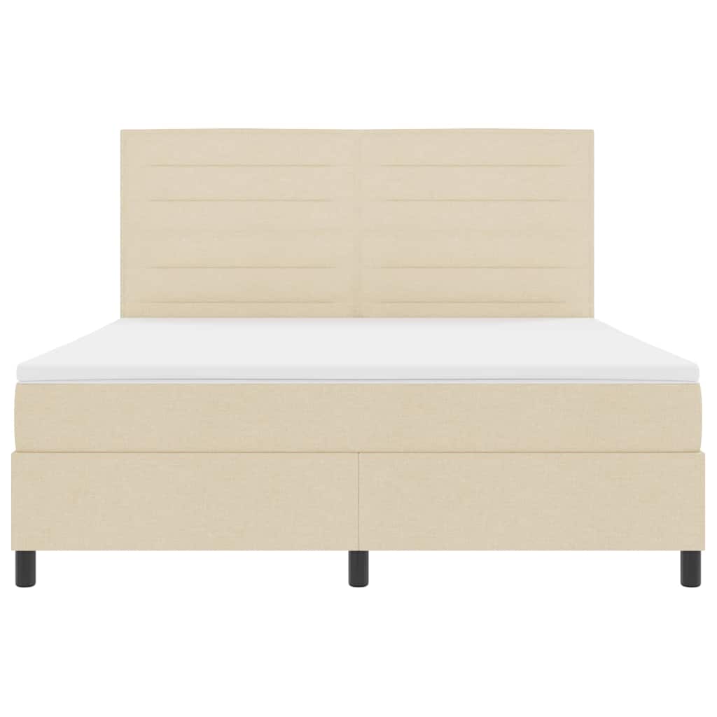 Box spring seng med madras med LED Creme 180 x 200 cm Stof