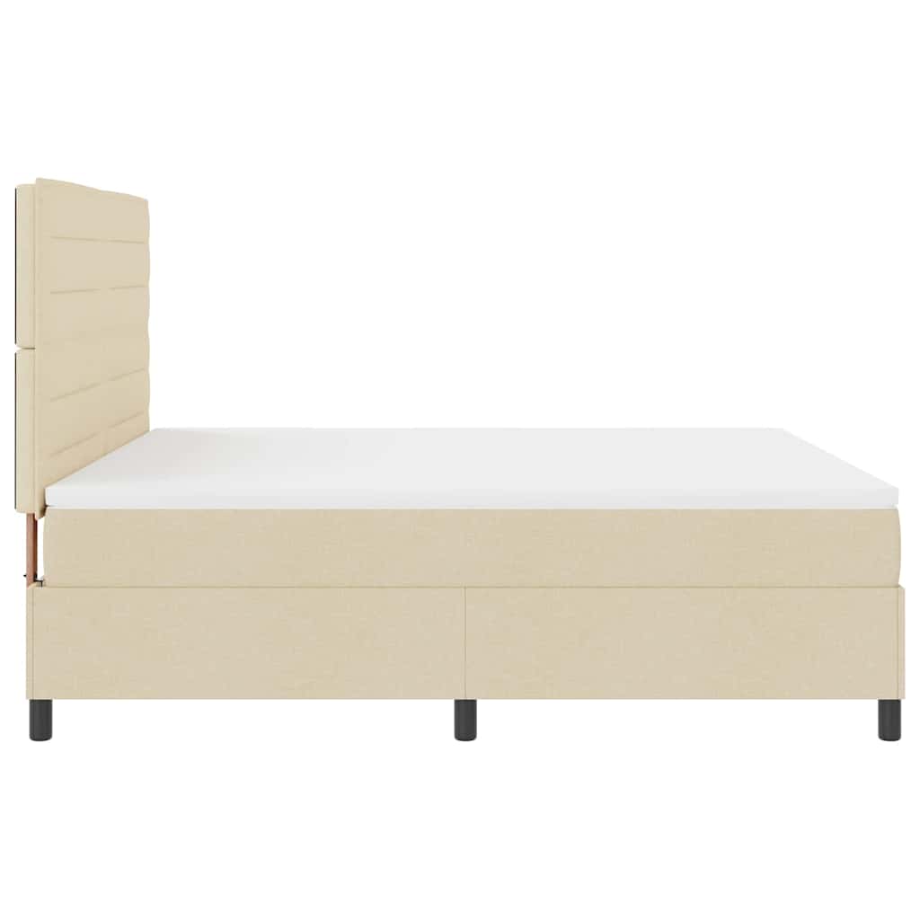 Box spring seng med madras med LED Creme 180 x 200 cm Stof