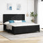 Box spring seng med madras med LED Sort 200 x 200 cm Stof