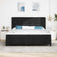 Box spring seng med madras med LED Sort 200 x 200 cm Stof