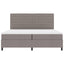 Box spring seng med LED-lysstrimler Gråbrun 200 x 200 cm Stof