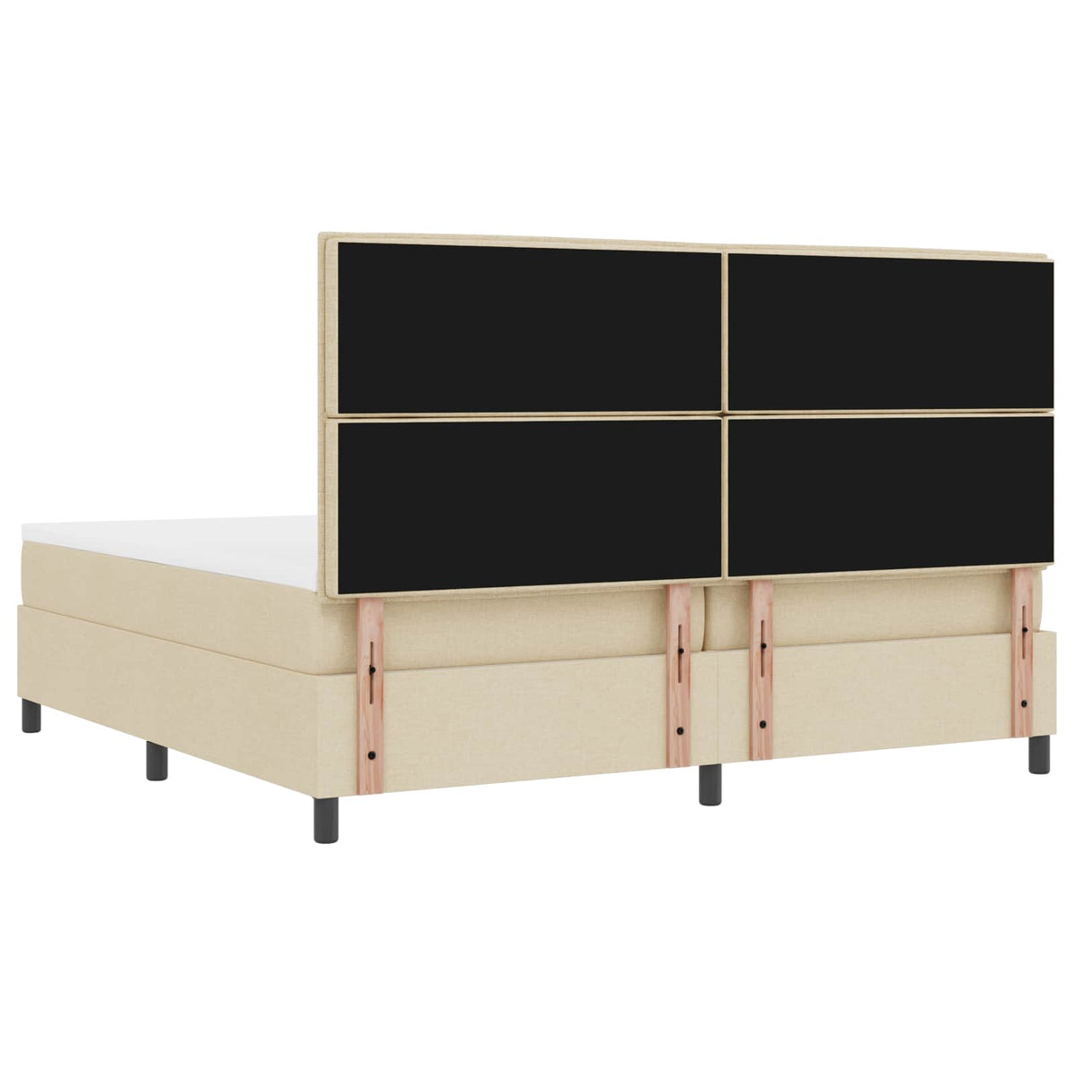 Box spring seng med madras med LED Creme 200 x 200 cm Stof