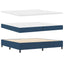 Box spring seng med madras med LED Blå 200 x 200 cm Stof