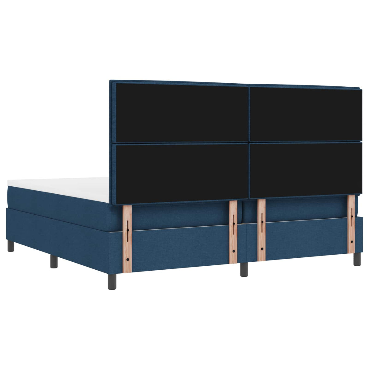 Box spring seng med madras med LED Blå 200 x 200 cm Stof