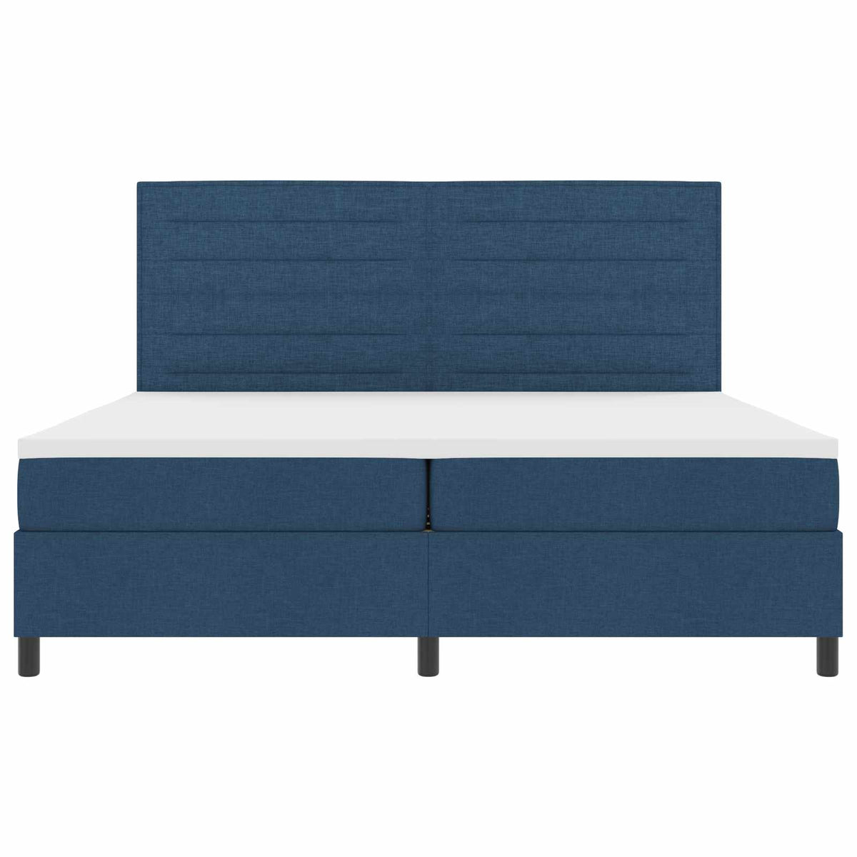 Box spring seng med madras med LED Blå 200 x 200 cm Stof