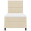 Box spring seng med LED-lysstrimler Creme 80 x 200 cm Stof
