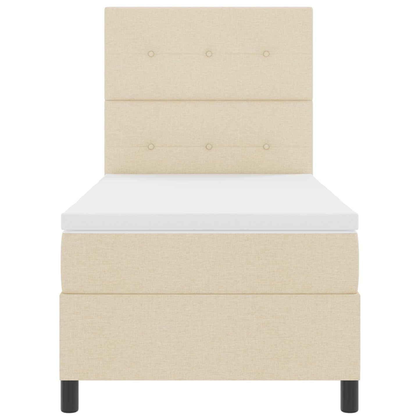 Box spring seng med LED-lysstrimler Creme 80 x 200 cm Stof