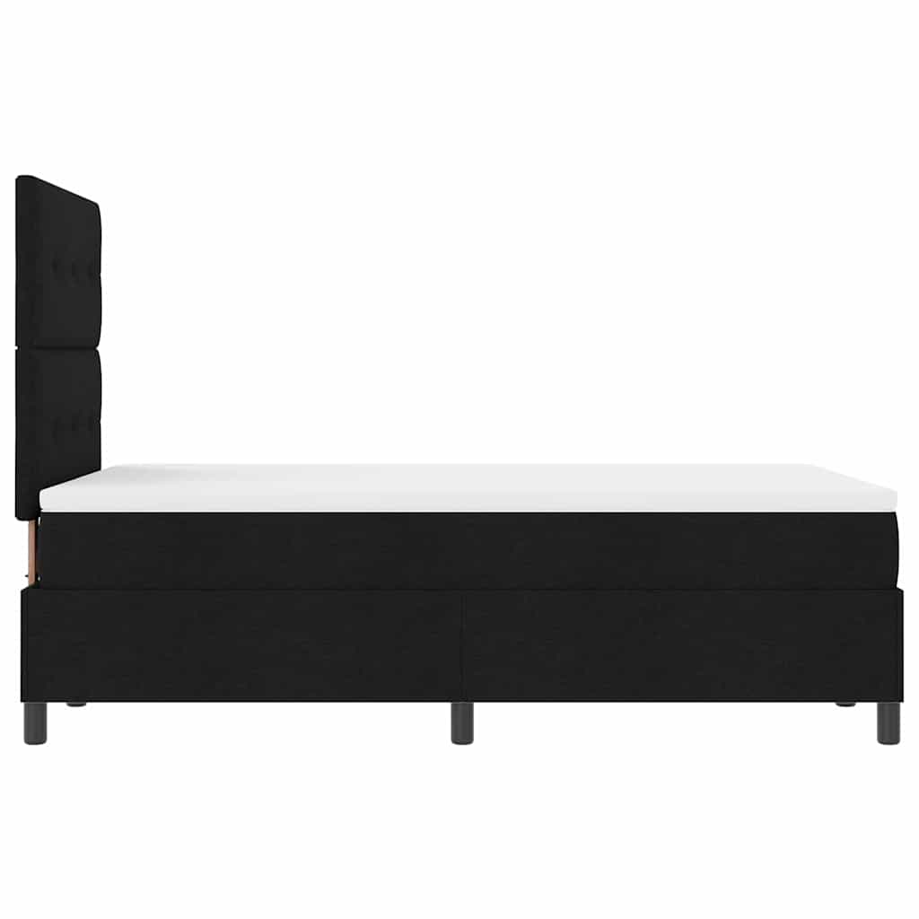 Box spring seng med LED-lysstrimler Sort 120 x 190 cm Stof