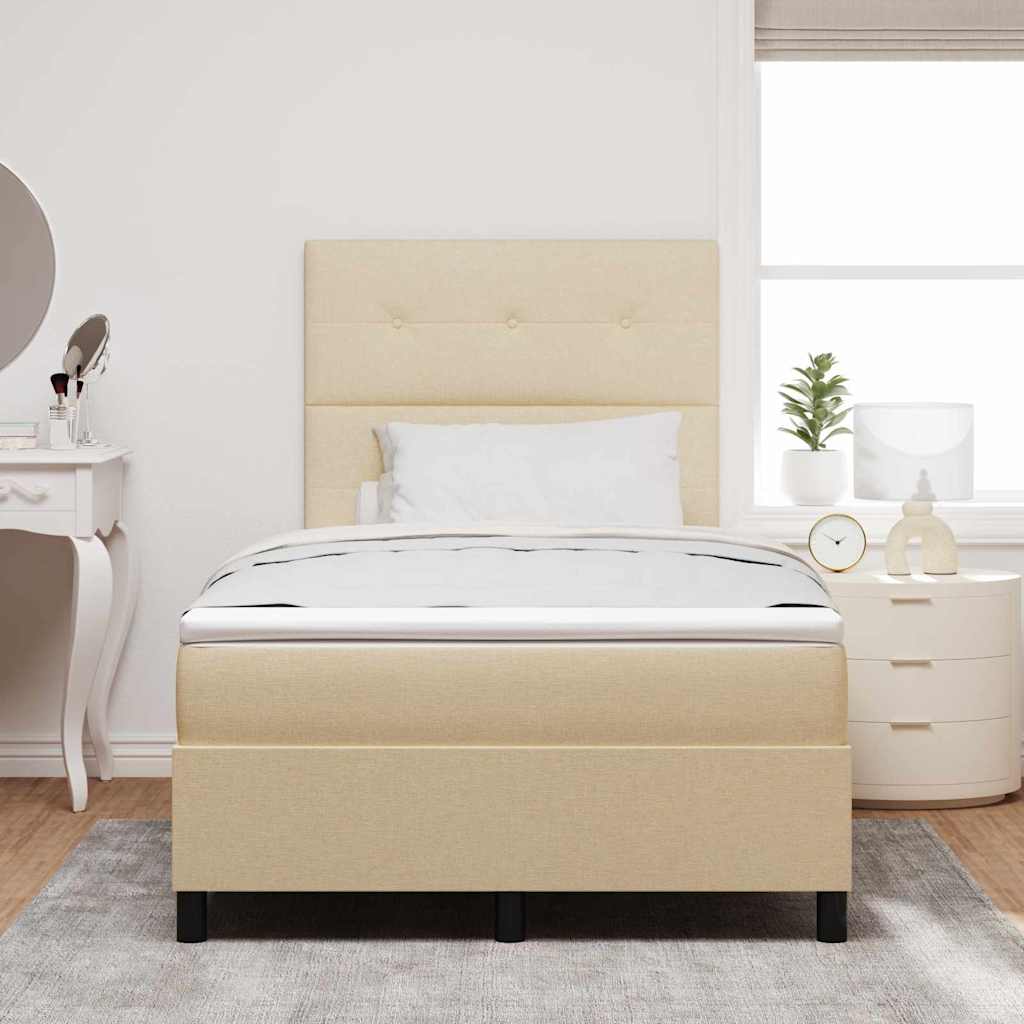 Box spring seng med LED-lysstrimler Creme 120 x 190 cm Stof